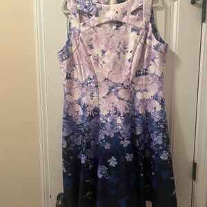 Gabby Skye Lavender and Navy Floral Dress